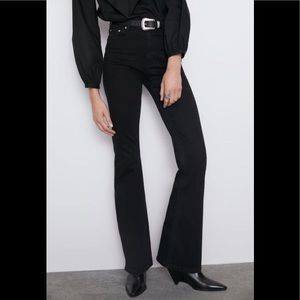 Zara high waist flare button jeans